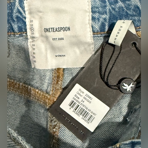 ONE TEASPOON x Free People Kansas Streetwalker High Rise Denim Shorts 24 New - Picture 8 of 8